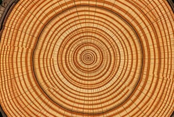 Fototapeta premium Tree rings in a cross section forming concentric Cs