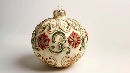 Elegant Vintage Christmas Ornament on White