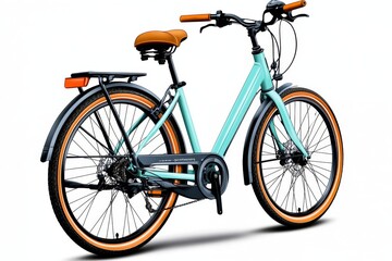Fototapeta premium Flat vector bicycle with a vintage flair, using muted colors