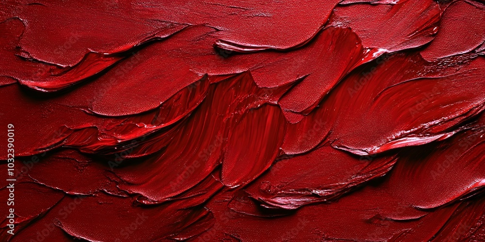 Poster rich red abstract texture with dynamic brush strokes