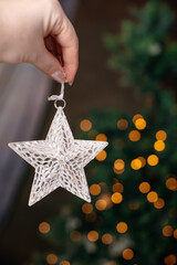 One glittery star shaped ornament is perfect for holiday decoration. The stars' sleek and...