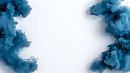Fototapeta premium Captivating Blue Smoke Borders in High Speed Photography with Delicate Wispy Tendrils and Dispersing Trails