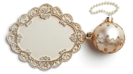 Elegant Christmas Ornament with Blank Tag
