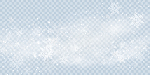 Simple heavy snowflakes design. Wintertime speck freeze shapes. Snowfall weather white blue illustration. Scattered snowflakes december theme. Snow hurricane landscape.	