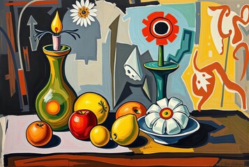 A Picasso Still Life Innovative colorful artwork by Pablo Picass