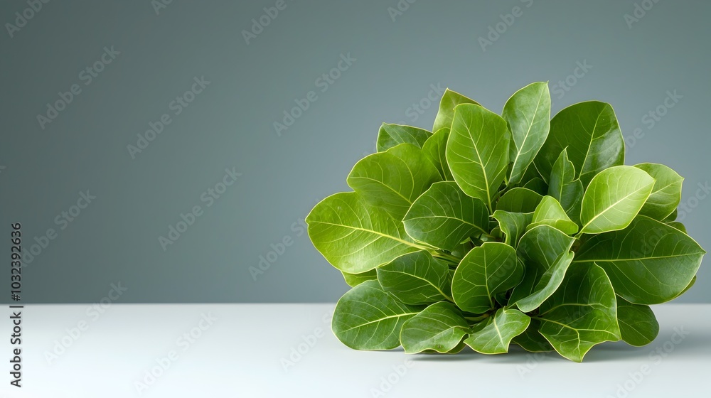 Aufkleber meticulously composed ficus benjamina foliage in a radiant symmetrical pattern isolated weeping fig 