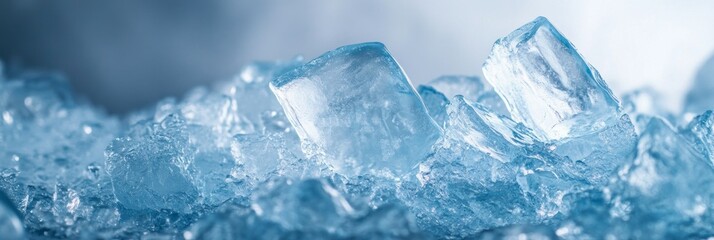 Obraz premium flying ice with copy space 