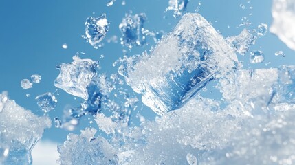 Obraz premium flying ice with copy space 