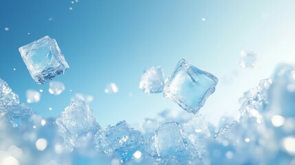 flying ice with copy space 