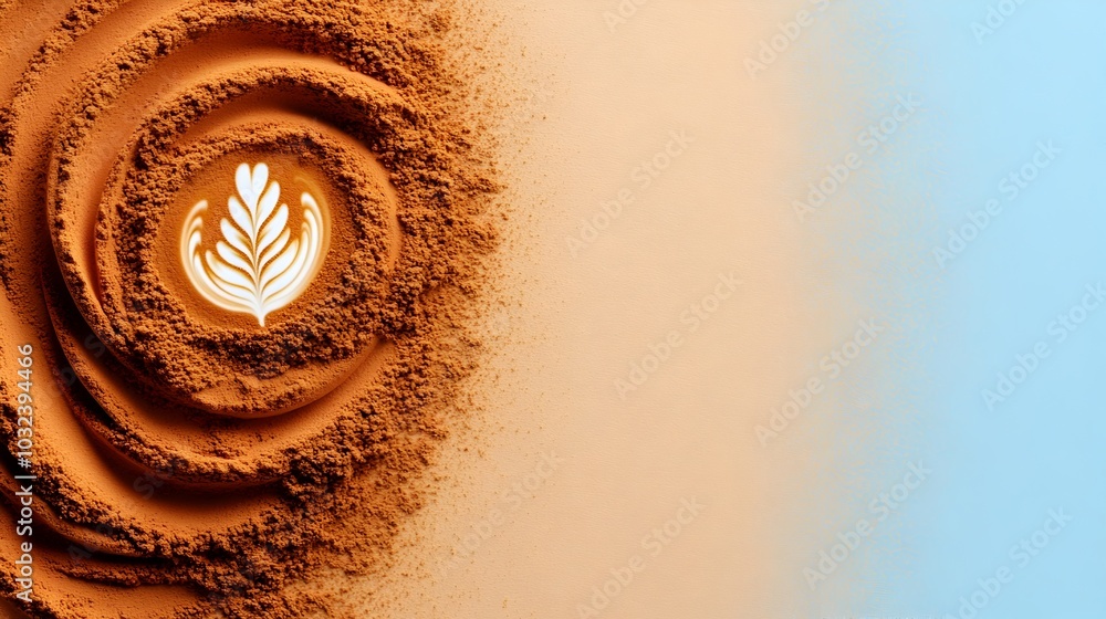 Poster ethereal swirling patterns of powdered coffee in a captivating abstract visual delicate ephemeral in