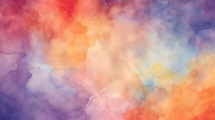 Abstract Watercolor Background with Orange, Purple, and Yellow Hues