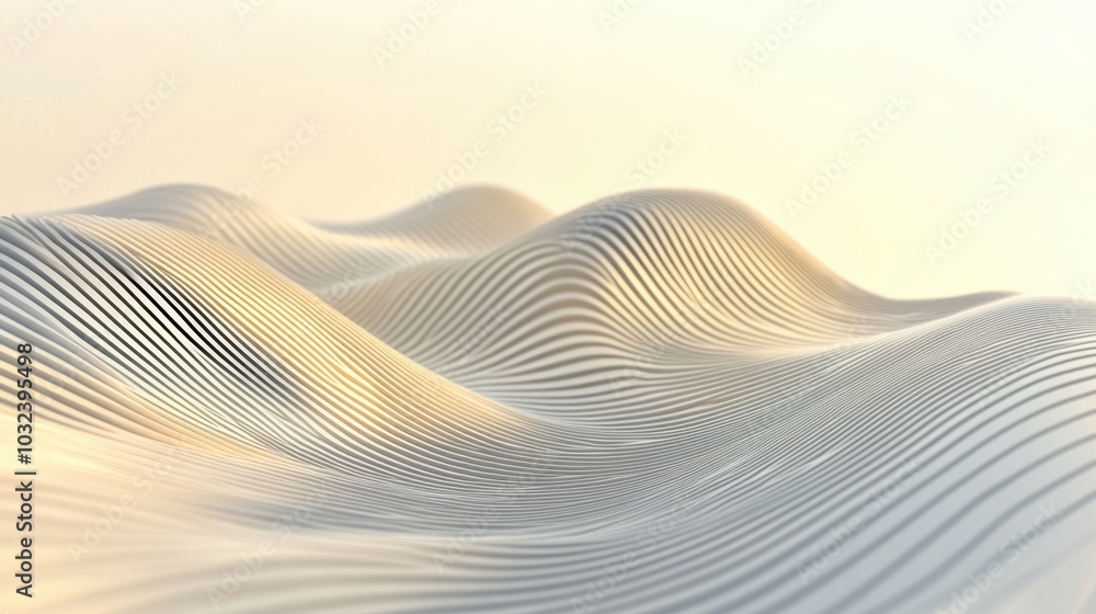 Poster minimalist wave pattern, a series of uniform curved lines flowing seamlessly, embodying simplicity a