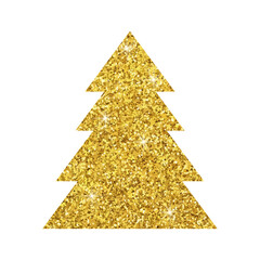 Fototapeta premium Glitter Christmas tree on transparent background