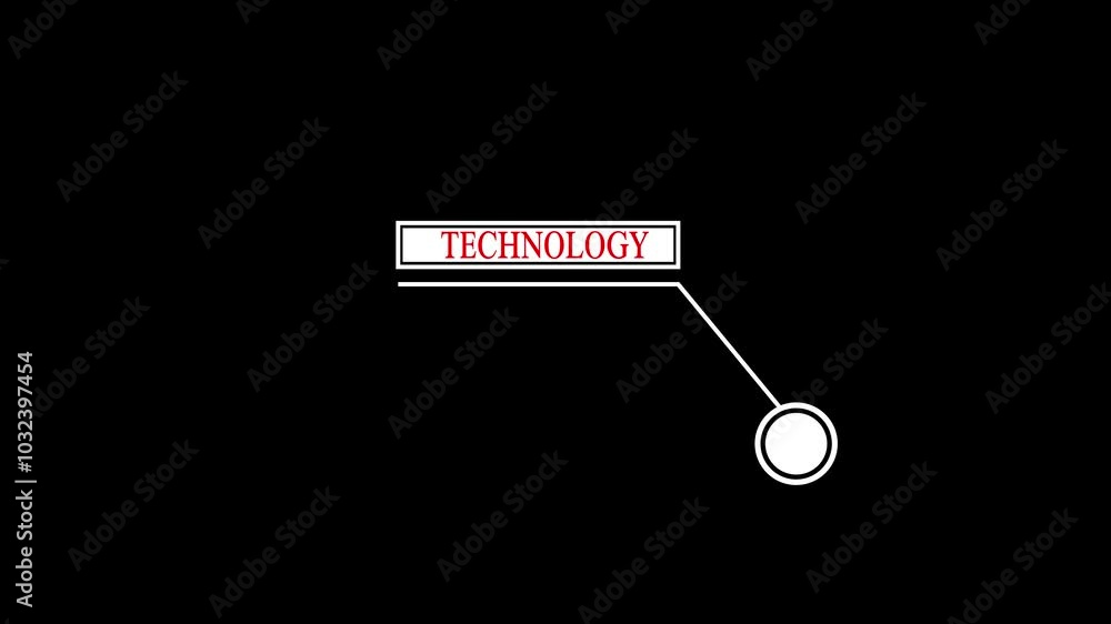 Poster technology text animation, concept hud elements on blackmodern digital trends with sleek visuals and