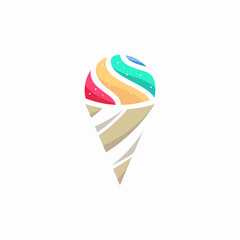 colorful ice cream logo with cone