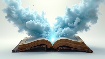 Magic book white background