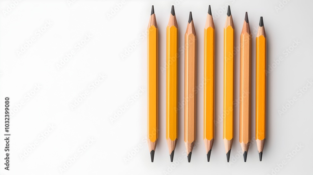 Aufkleber minimalist and visually striking geometric pattern created by a row of pencils with different length