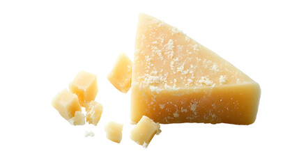 Parmesan cheese isolated on white background