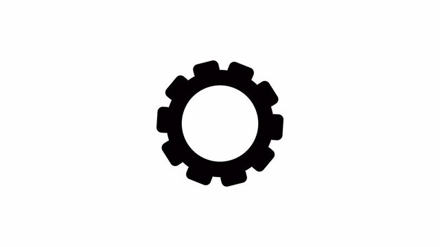 A frame same two setting icon animation background. neon glow double setting icon looping. Glowing neon line setting icon with spinning gears and arrow icon animated. spinning gears animation. glowing