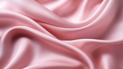 Pink satin fabric with delicate silk texture