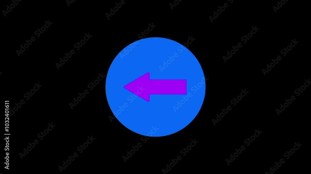 Poster left side direction moving arrow animated on white background. cyan color right arrow on black scree