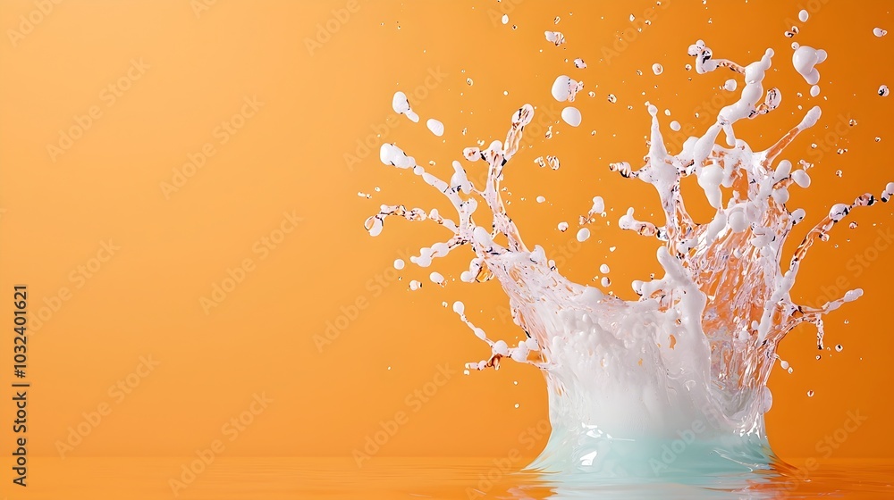 Aufkleber Captivating Frozen Splash   Vibrant liquid patterns and dynamic movement frozen in time against a clean minimalist background creating an elegant visual impression