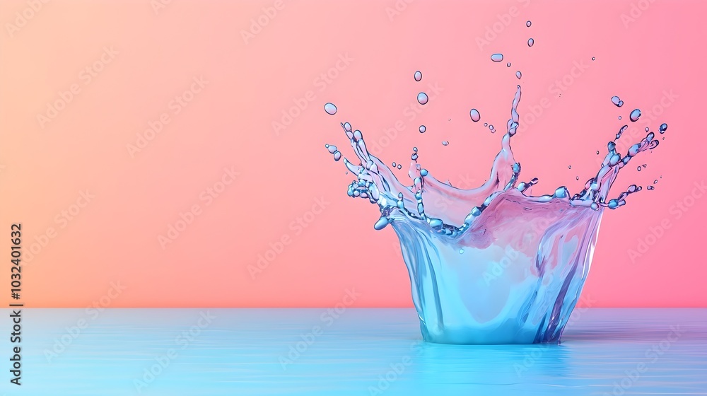 Aufkleber Frozen in time a dynamic and captivating splash of colorful water creates mesmerizing patterns and shapes against a plain minimalist background
