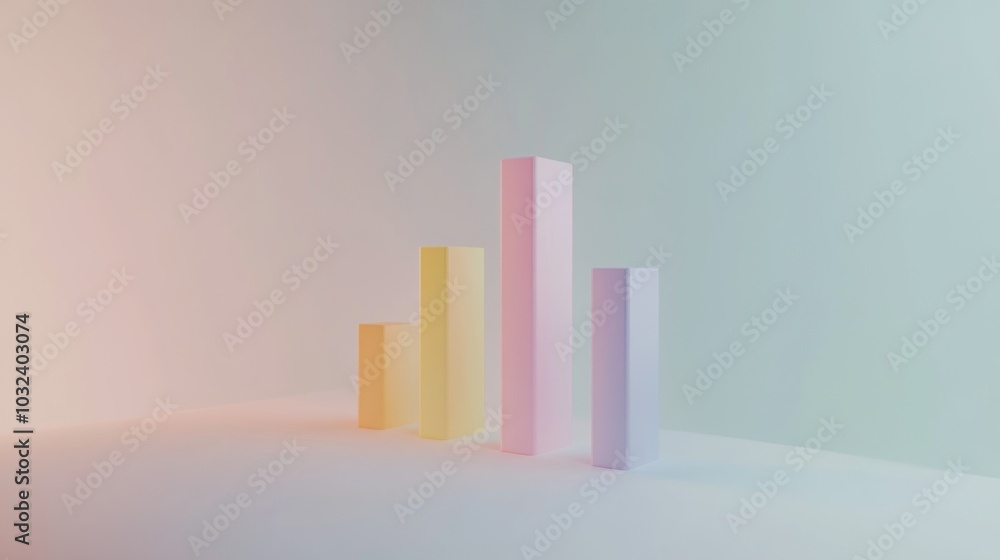 Aufkleber abstract bar graph with soft pastel colors