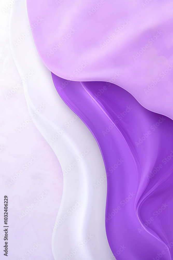 Poster soft layers of purple and white fabric create an elegant texture on a light background