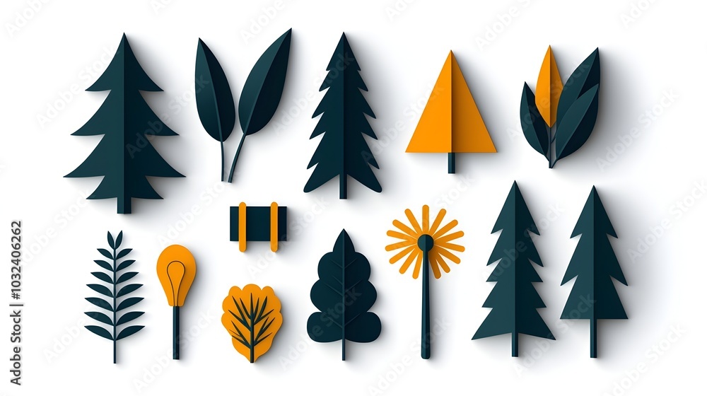 Poster a comprehensive environmental icon set featuring a diverse array of nature inspired symbols renewabl