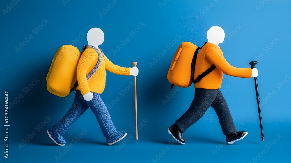 Fototapete a collection of minimalist two color icons representing various human poses gestures and actions des