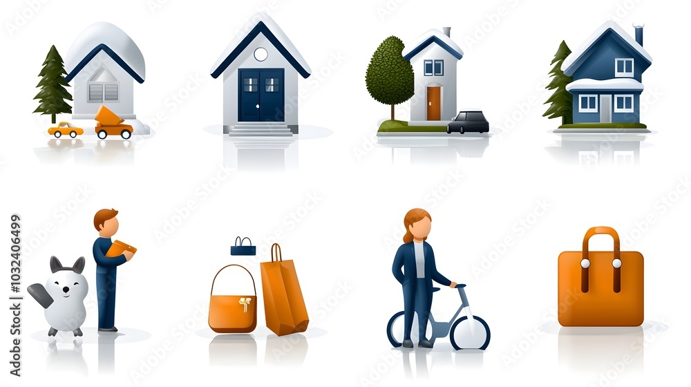 Poster minimalist two tone icons depicting a variety of human poses and actions designed with simplicity an