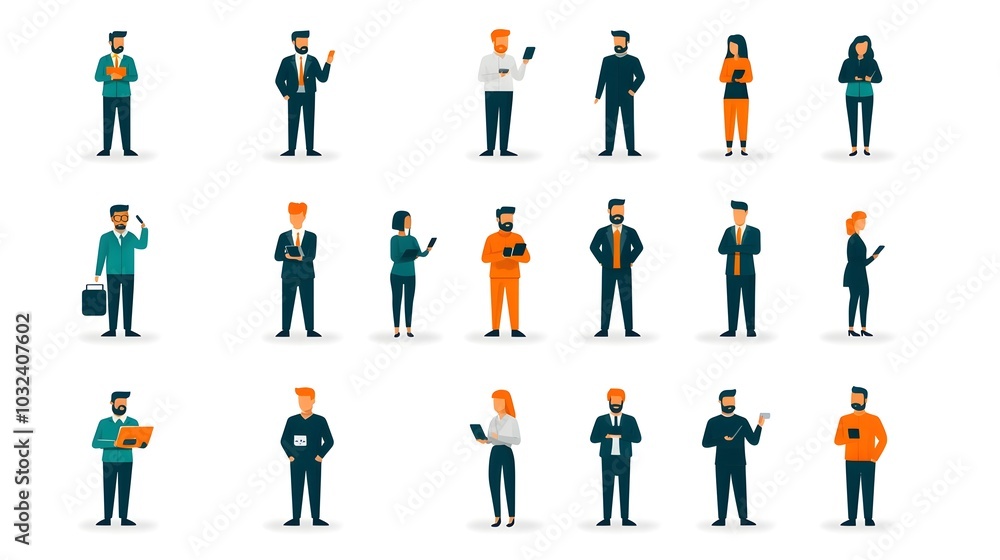 Aufkleber set of simple minimalist people icon designs in two tone colors showcasing various human gestures an