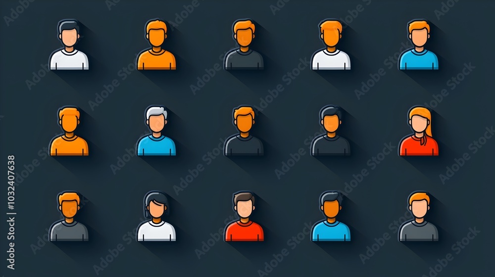 Aufkleber Set of Minimalist Two Color Simplified Human Gesture and Posture Icons for Broad Design and Visual Communication Usage