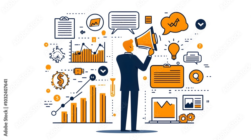 Aufkleber Thin line icon set showcasing various project management workflow optimization and goal achievement concepts in a modern clean style  Ideal for representing business strategy