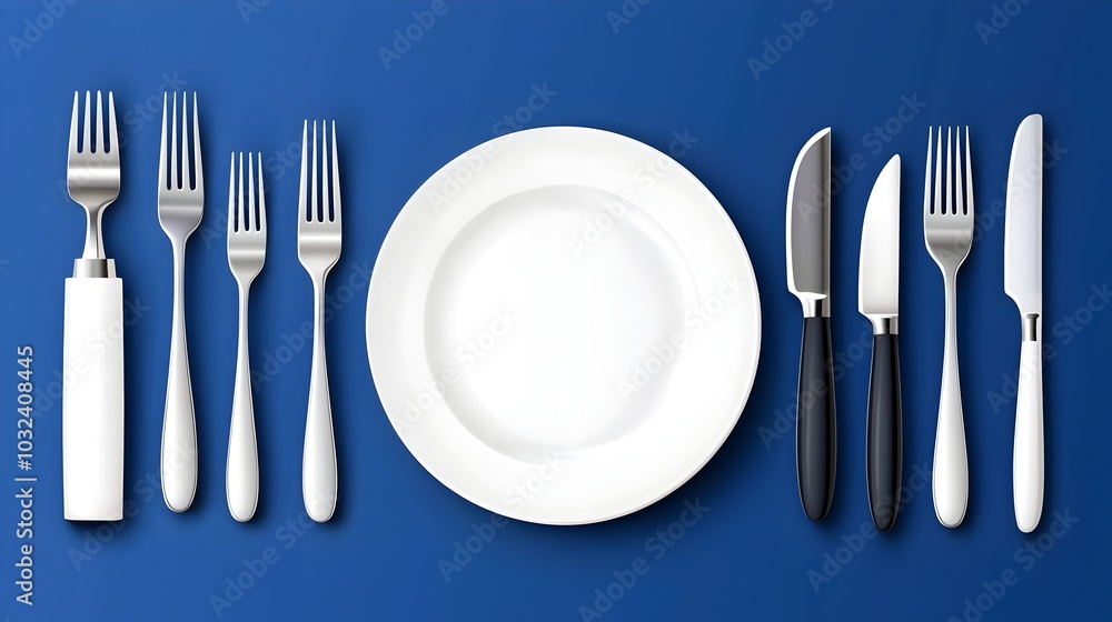 Aufkleber Comprehensive icon set featuring a fork knife and dining table symbols for catering restaurant and food service industry applications  Versatile graphic design elements for menus websites