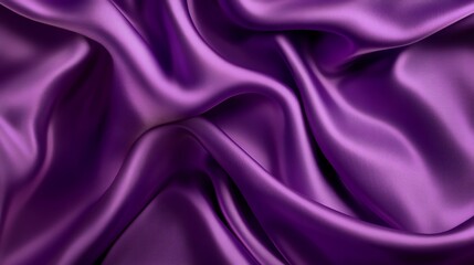 dark purple silk fabric with flowing waves, draped elegantly on a velvet backdrop, creates a luxurious and shiny texture