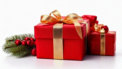 Beautifully Decorated Red Christmas Presents with Ribbons