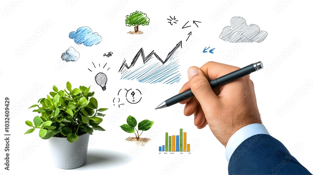 Poster Minimalist yet comprehensive thin line icon set illustrating key evaluation inspection statistic and reporting elements in a handwritten style aesthetic against a clean white background