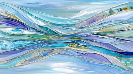 Serene Blend of Pastel Hues Flowing in Gentle Waves Across the Scene   Abstract Composition with Soft Fluid Colors Rippling in a Dreamy Ethereal Display