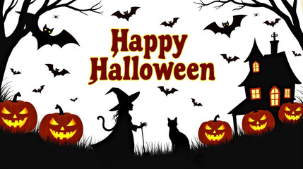 Spooky and Creepy Halloween Design in Silhouettes