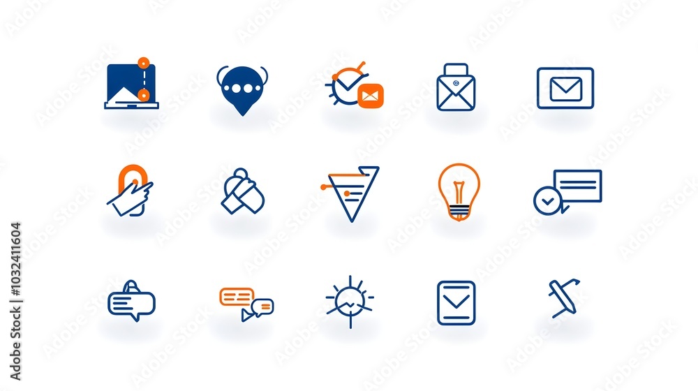 Aufkleber Elegant icons in a thin line style representing the concepts of business networking team building community and connection  Suitable for organizational and company use in digital products branding