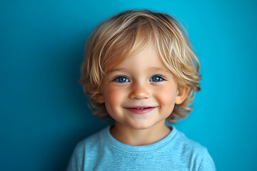 Naklejka premium portrait of an white little boy with a smile