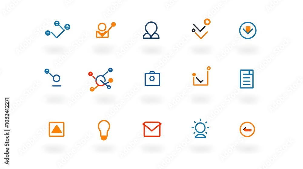 Poster Thin Line Icon Set Depicting People Business Community Designed with Clean Lines for Professional and Organizational Themes