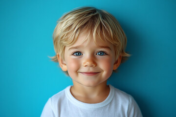 Fototapeta premium portrait of an white little boy with a smile