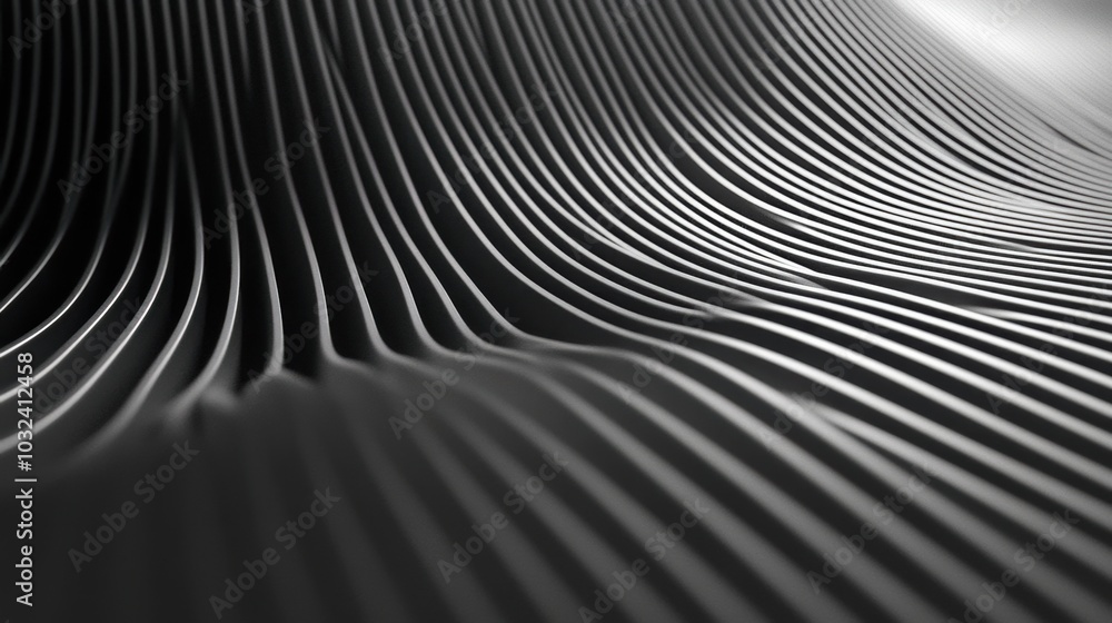 Aufkleber curved stripes formation, a sequence of slender, gently arching lines creating a rhythmic visual pat