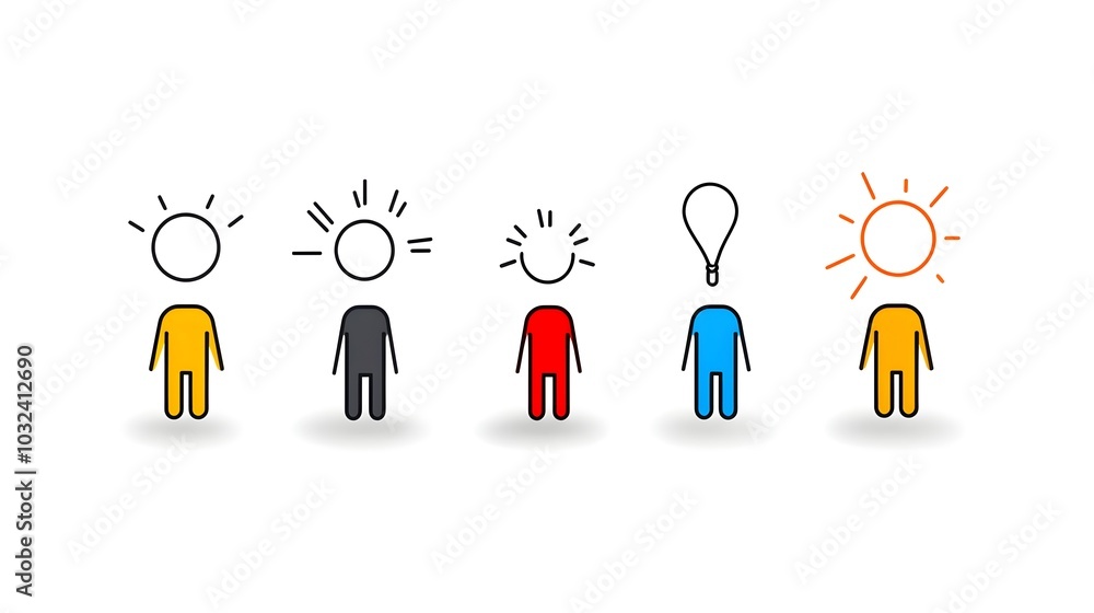 Leinwandbilder minimalist thin line icons showcasing a diverse group of audience participants and members in a clea