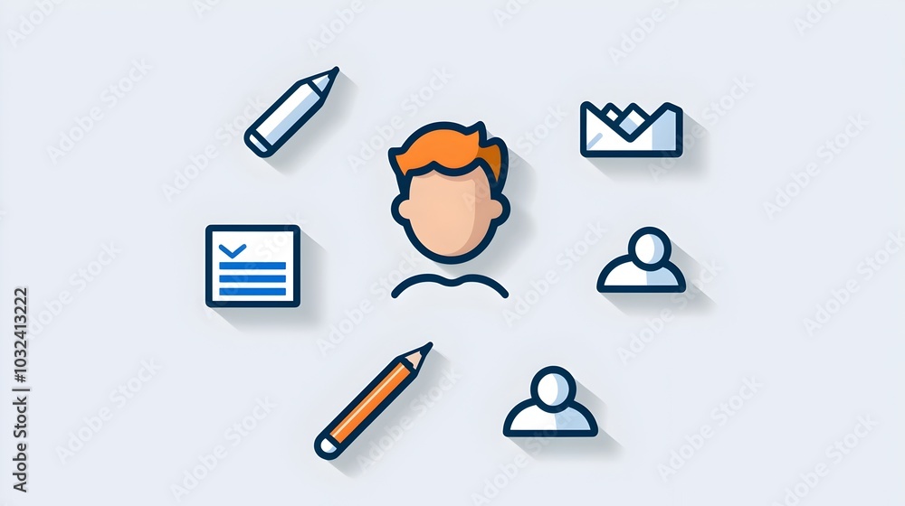Aufkleber A set of thin line icons featuring participants groups and organization members with simple outlines and a modern minimalist design perfect for visual representation of community population