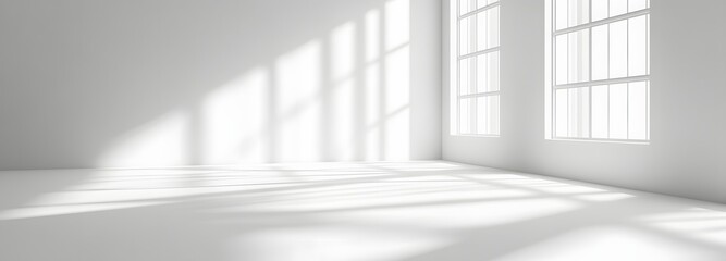 Obraz premium 1. A minimalistic white room with soft lighting, perfect for showcasing a product