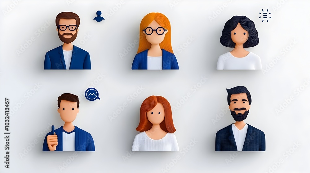 Leinwandbilder elegant thin line icons showcasing the concept of group membership community participation and colla